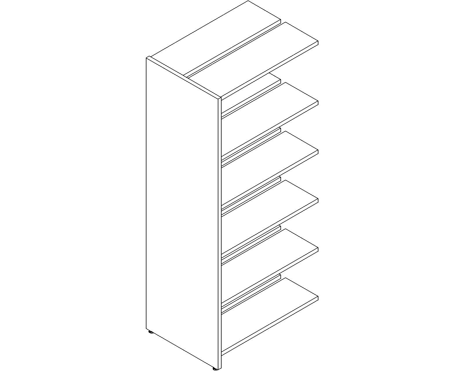 Lingo add-on - double-sided - H1820 - D250 - W750 - 3D.dwg