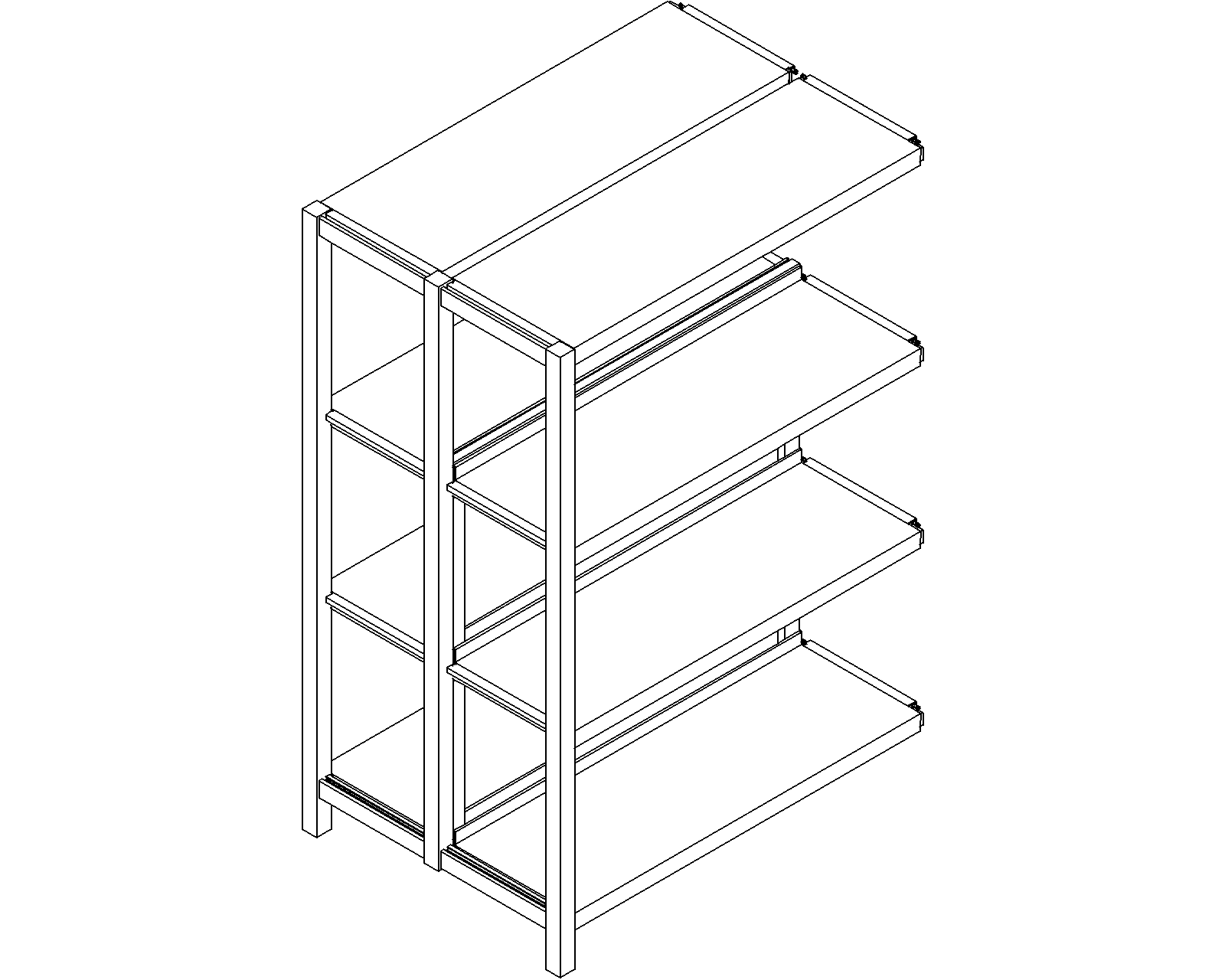 Uniflex add-on – double-sided – H1100 – D250 – W750 – 3D.dwg