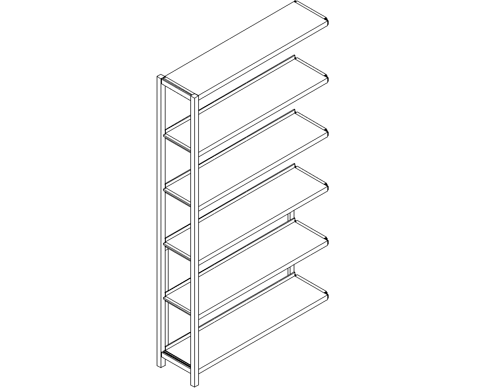 Uniflex add-on – single-sided – H1860 – D250 – W1000 – 3D.dwg